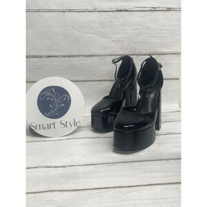 Madden Girl Glossy Black Platform Heels